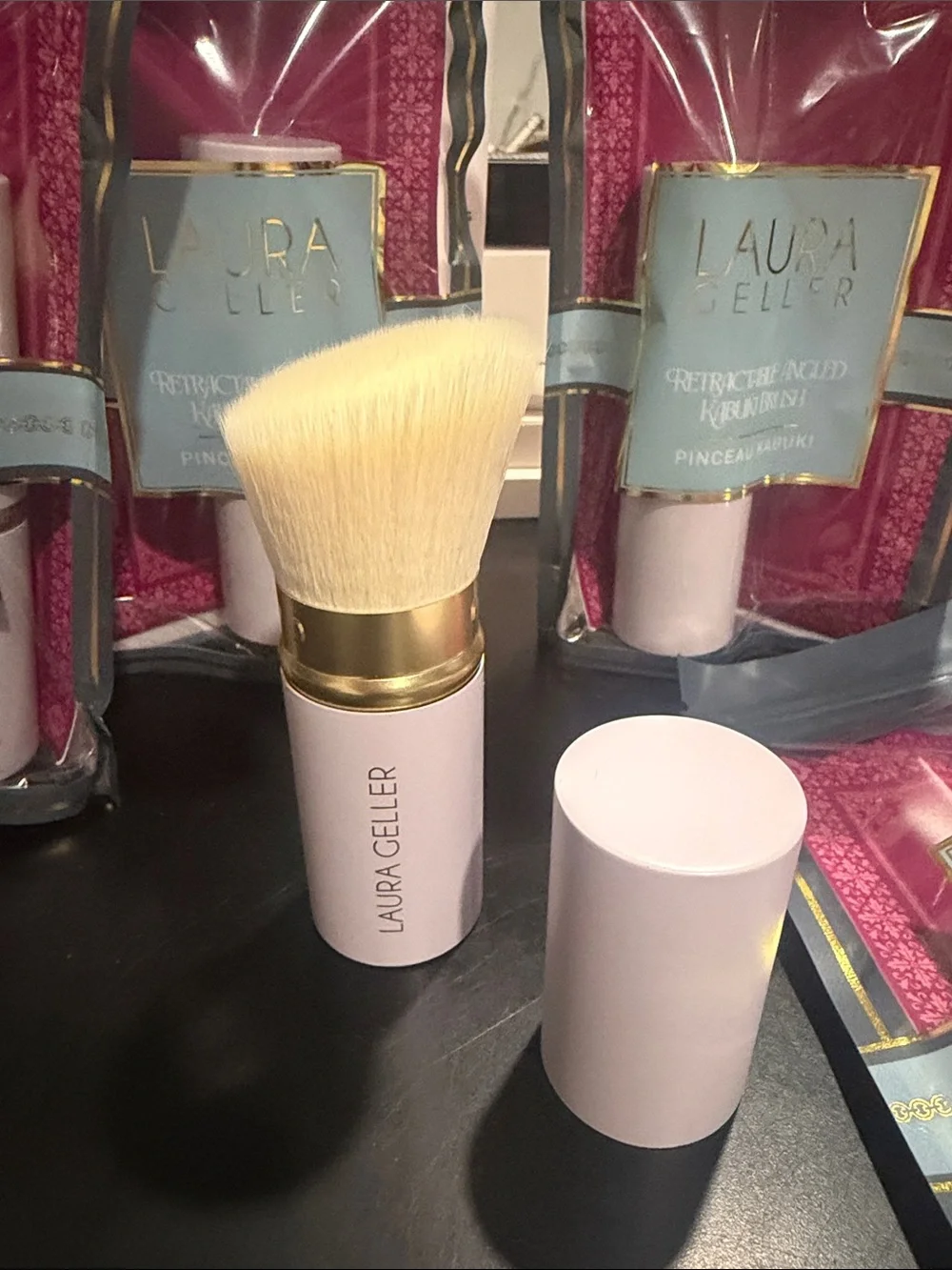 Laura Geller Pink Retractable Angled Brush brand new